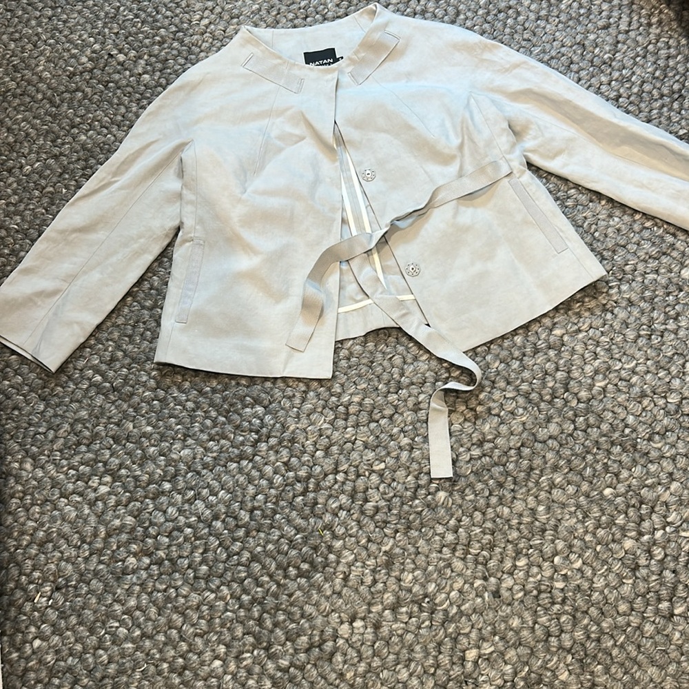 Natan Edition 5 Linen Blend Ribbon Lined Blazer Jacket Size 38